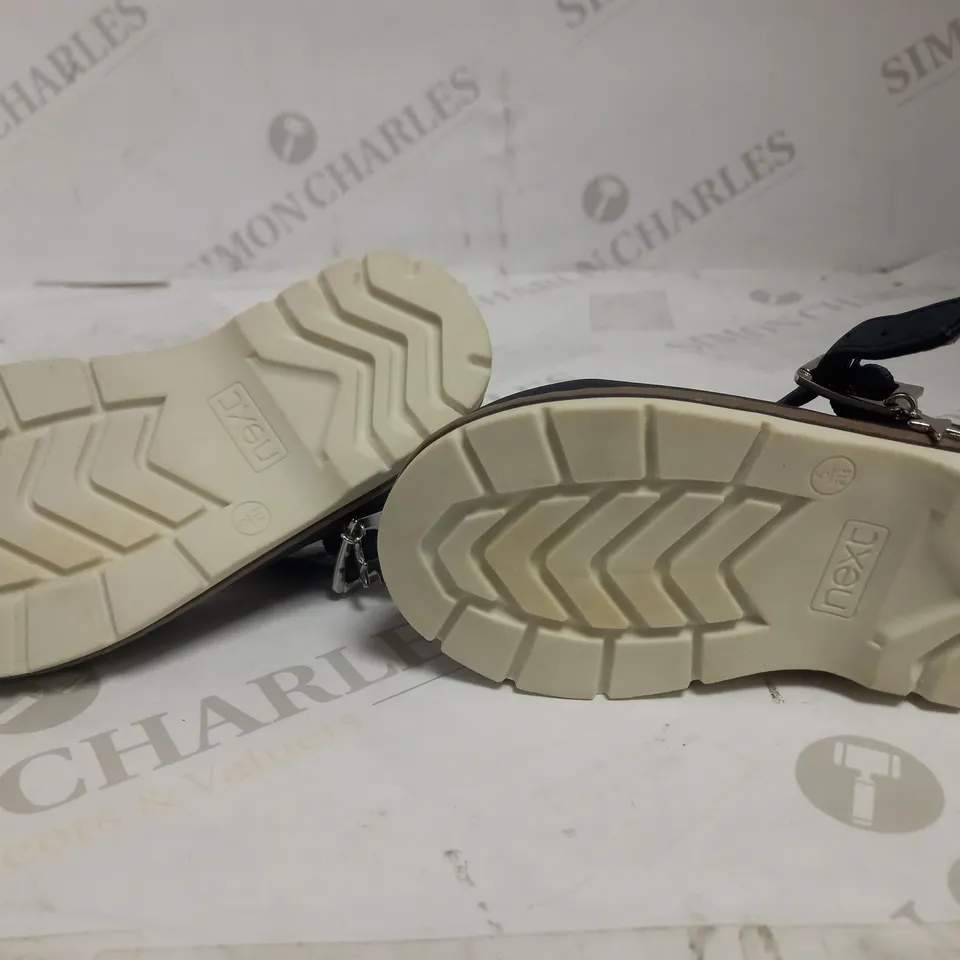 NEXT Star Charm T-Bar Shoes UK C5 NAVY WITH WHITE SOLE