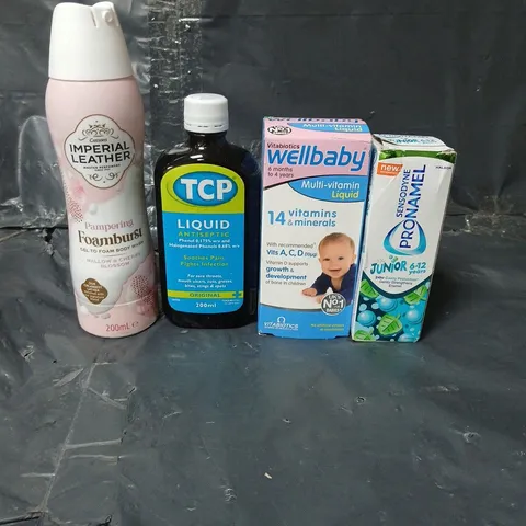 APPROXIMATEY 20 ASSORTED HEALTH AND BEAUTY PRODUCTS TO INCLUDE WELLBABY MULTIVITAMIN LIQUID, TCP LIQUID AND PRONAMEL JUNIOR TOOTHPASTE
