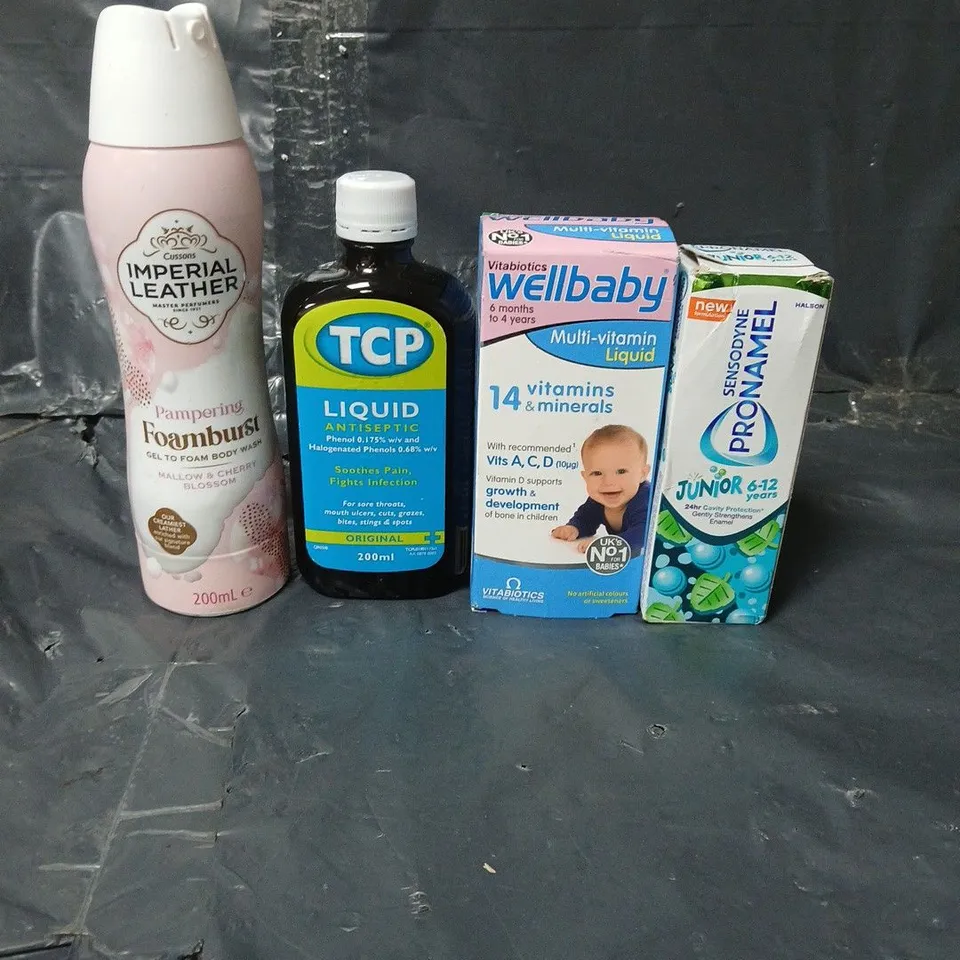 APPROXIMATEY 20 ASSORTED HEALTH AND BEAUTY PRODUCTS TO INCLUDE WELLBABY MULTIVITAMIN LIQUID, TCP LIQUID AND PRONAMEL JUNIOR TOOTHPASTE