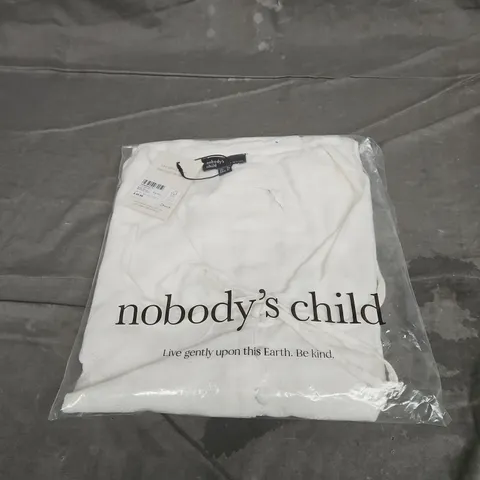 NOBODY'S CHILD BIRDIE SLEEVELESS DOBBY BLOUSE IN WHITE SIZE 4