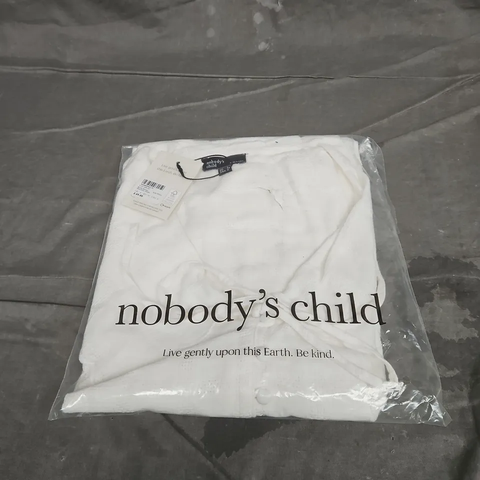 NOBODY'S CHILD BIRDIE SLEEVELESS DOBBY BLOUSE IN WHITE SIZE 4