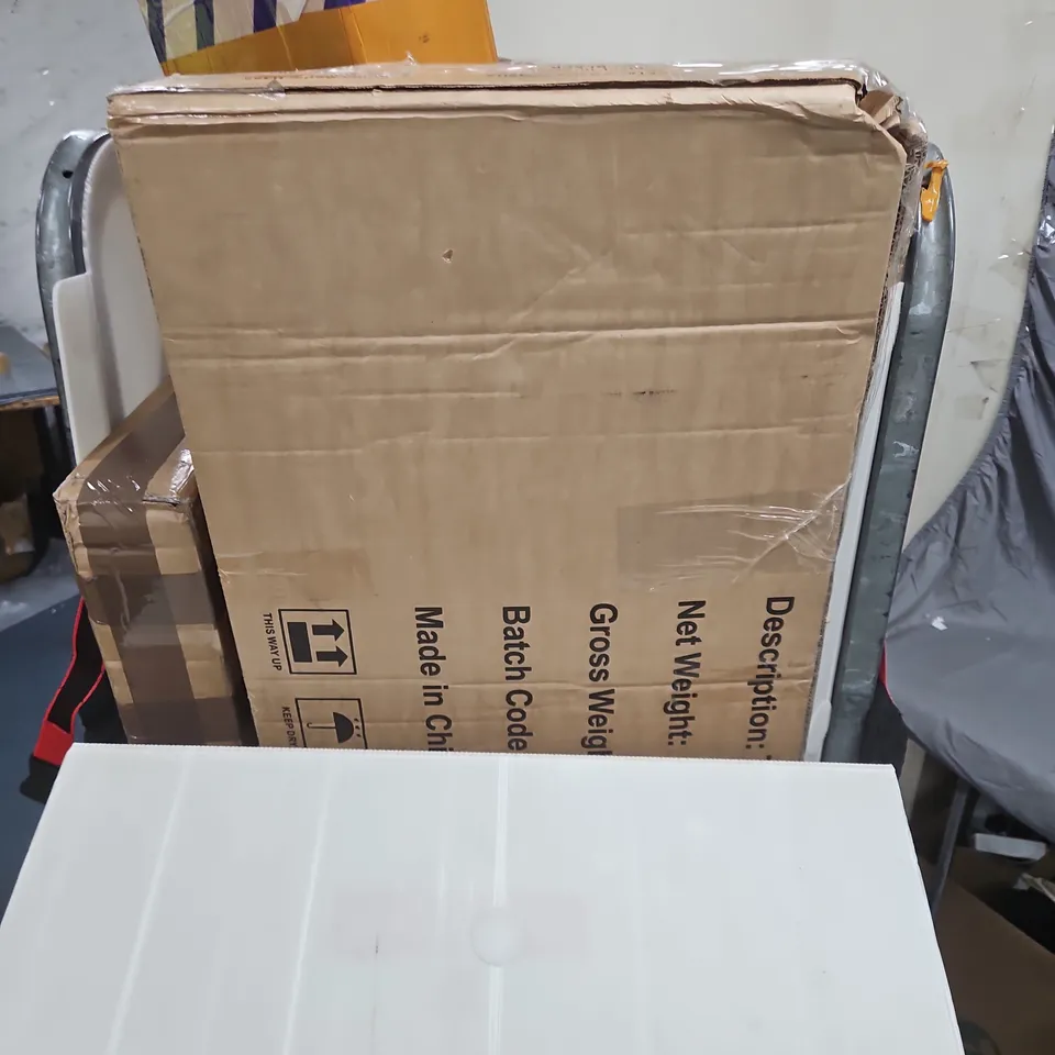 APPROXIMATELY 8 ASSORTED ITEMS TO INCLUDE MIRROR, SHIATSU PILLOW, FURNITURE PIECE, ETC - COLLECTION ONLY