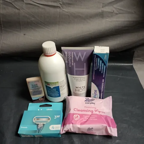 APPROXIMATELY 20 HEALTH AND BEAUTY PRODUCTS TO INCLUDE VENUS BLADES, REVOLUTION GLOW DROPS AND ORANURSE TOOTHPASTE