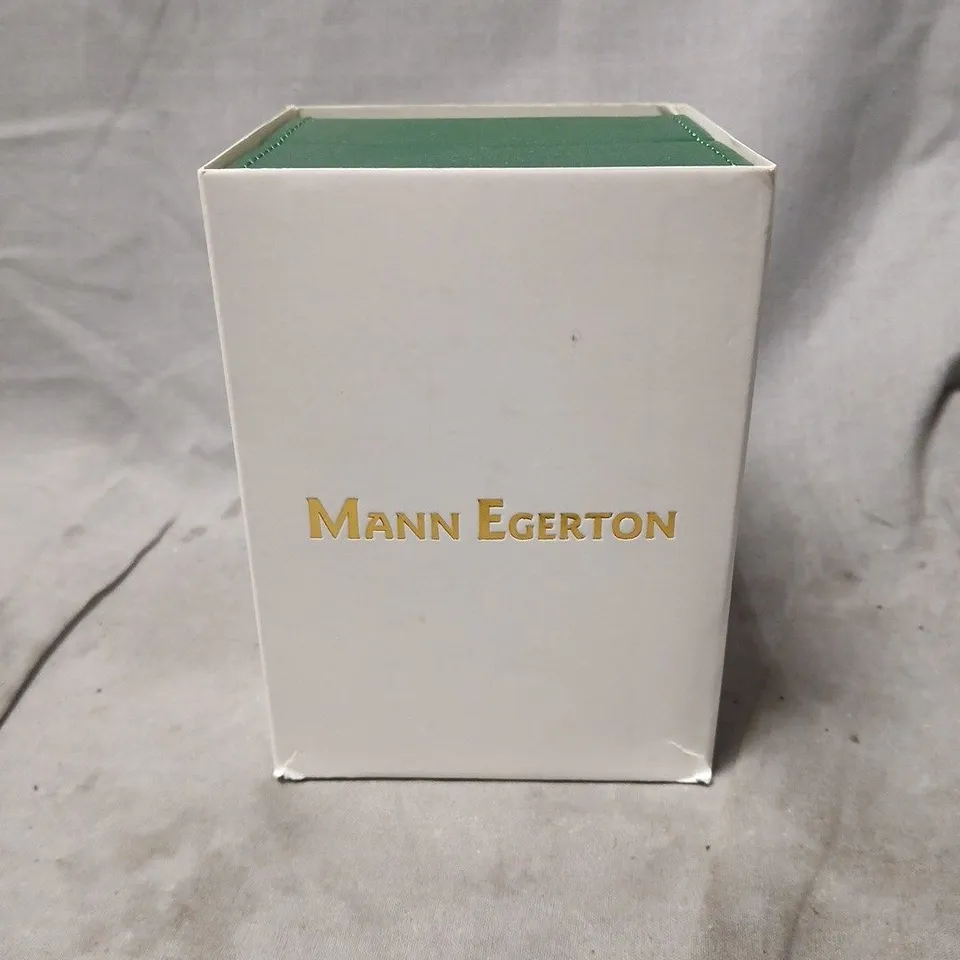 MANN EGERTON CHRONOGRAPH WRISTWATCH - BLACK RUBBER STRAP, BOXED IN GREEN PRESENTATION BOX