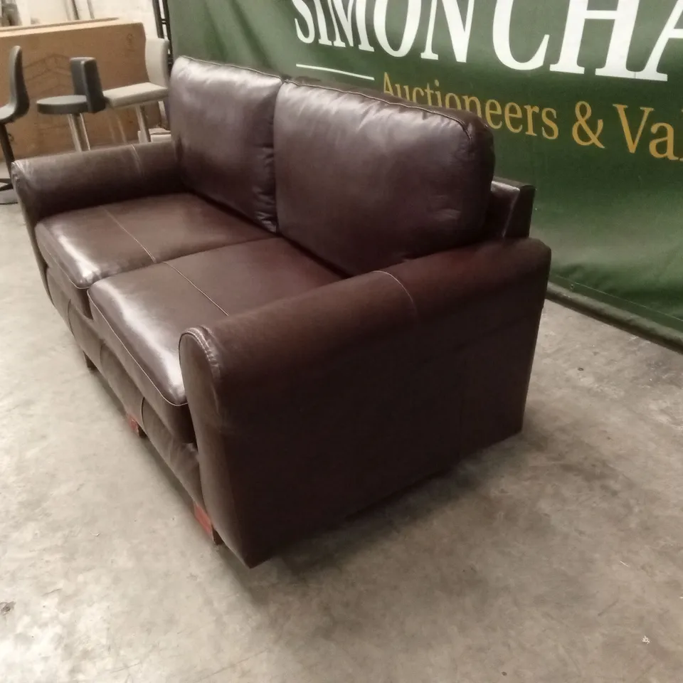 BAILEY ITALIAN LEATHER 3 SEATER SOFA - CHOCOLATE RRP £799