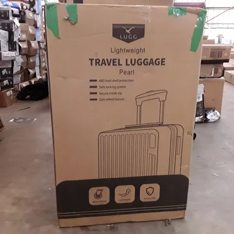 BOXED LUGG LARGE LIGHTWEIGHT TRAVEL LUGGAGE SUITCASE - PEARL