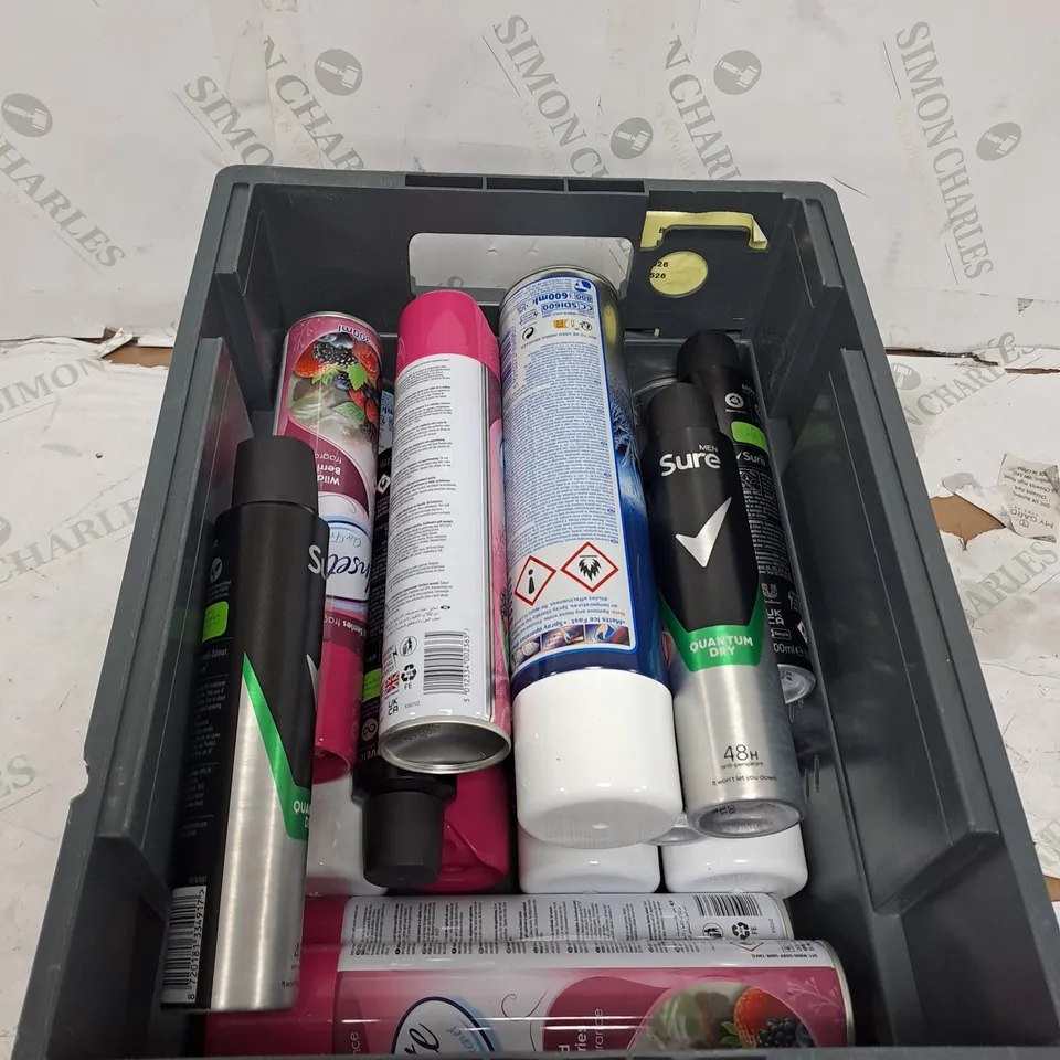 ASSORTED AEROSOLS TO INCLUDE HOUSE SPRAY , SURE BODY SPRAY , DE-ICER   ,  ETC - COLLECTION ONLY 