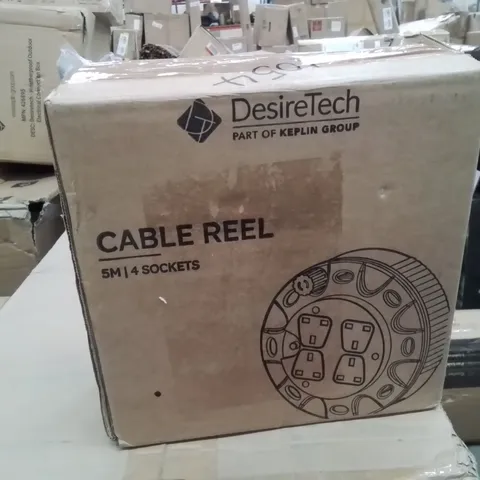 BOXED DESIRETECH 5m 4 SOCKET CABLE REEL