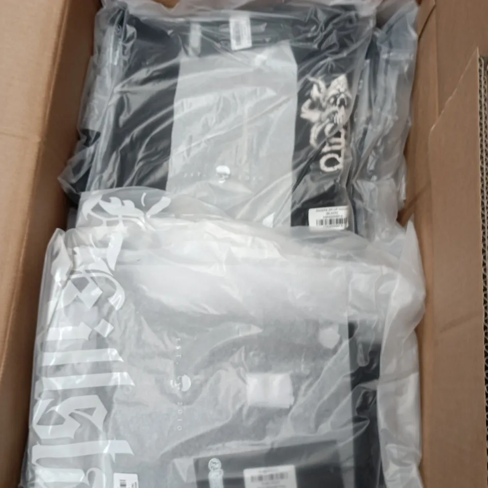BOX OF APPROXIMATELY 20 BRAND NEW ASSORTED KILLSTAR CLOTHING ITEMS INCLUDING NIGHTS OF OBSIDIAN TROUSERS AND ANDERS ZIP UP HOODIE