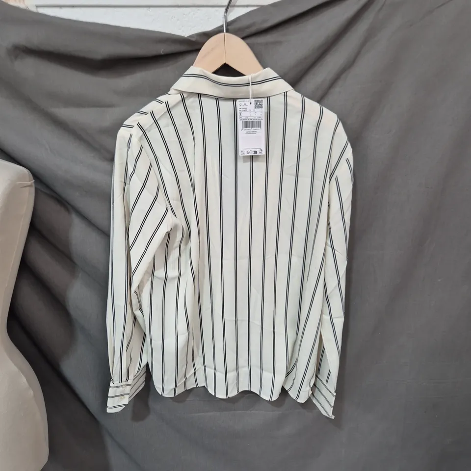 MANGO WOMEN'S STRIPED SHIRT – BUTTON-FRONT, UK 8 (EU S)