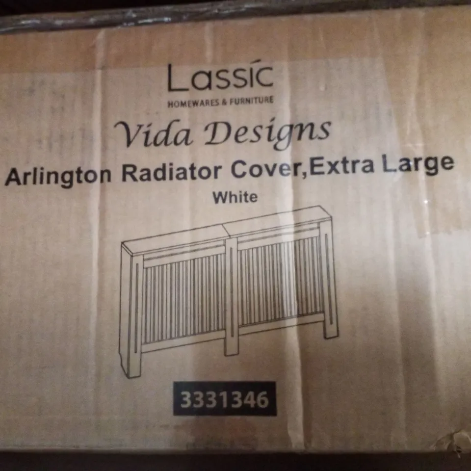 BOXED ARLINGTON RADIATOR COVER, EXTRA LARGE - WHITE