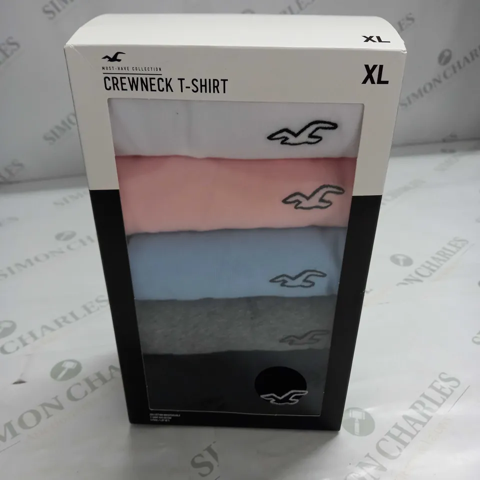 BOXED HOLLISTER CREWNECK T-SHIRTS X5 SIZE XL