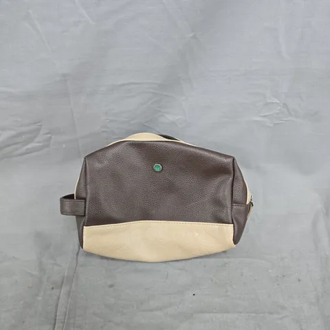 BVLGARI HANDBAG β BROWN & CREAM LEATHER, GREEN LINING