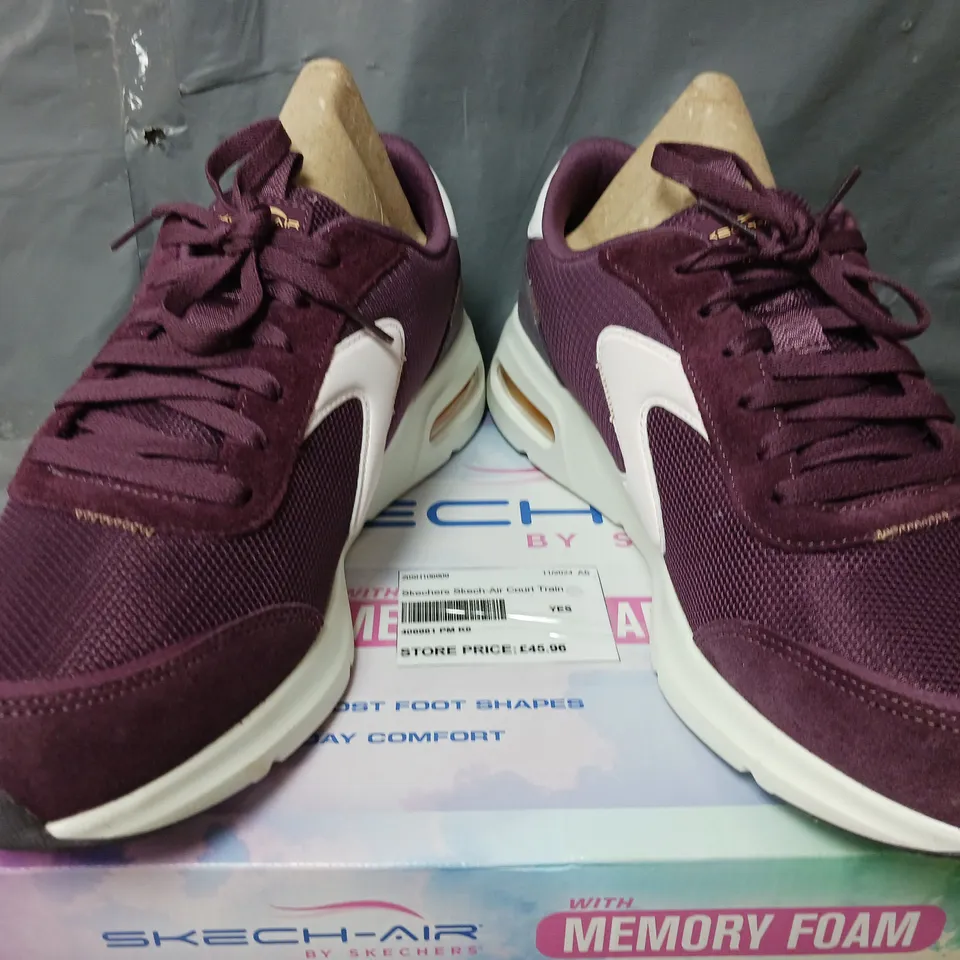 SKECHERS SKECH-AIR COURT TRAINER IN PLUM- UK 8