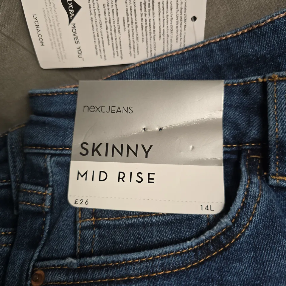NEX JEANS SKINNY MID RISE JEANS – UK 14 LONG (14L)