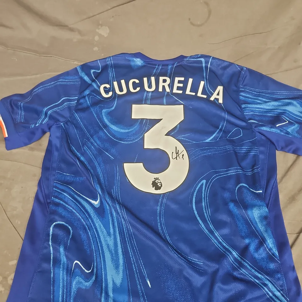 CHELSEA FC CUCURELLA #3 BLUE NIKE DRI-FIT FOOTBALL SHIRT – SIZE L