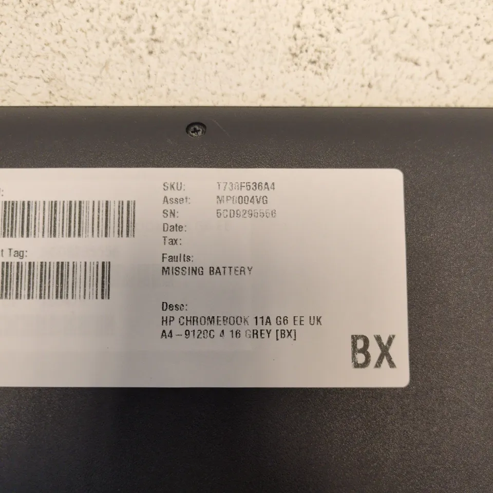 HP CHROMEBOOK 11A G6 EE UK GREY – MISSING BATTERY (FAULTY)