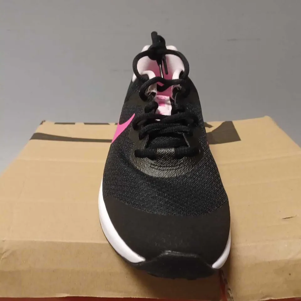 NIKE REVOLUTION 6 BIG KIDS' ROAD RUNNING SHOES BLACK/HYPER PINK-PINK FOAM - UK 4 