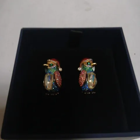 BUTLER & WILSON CHRISTMAS PENGUIN EARRINGS 