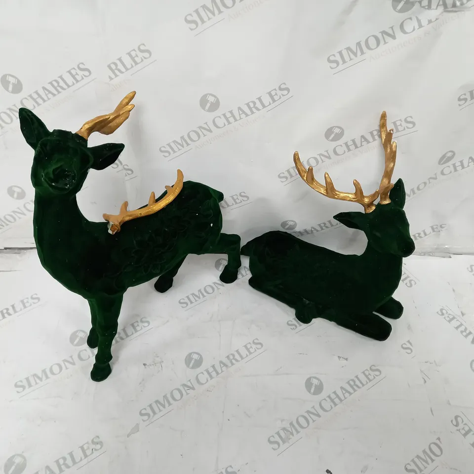 ALISON CORK SET OF 2 VELVET HENRY STAGS