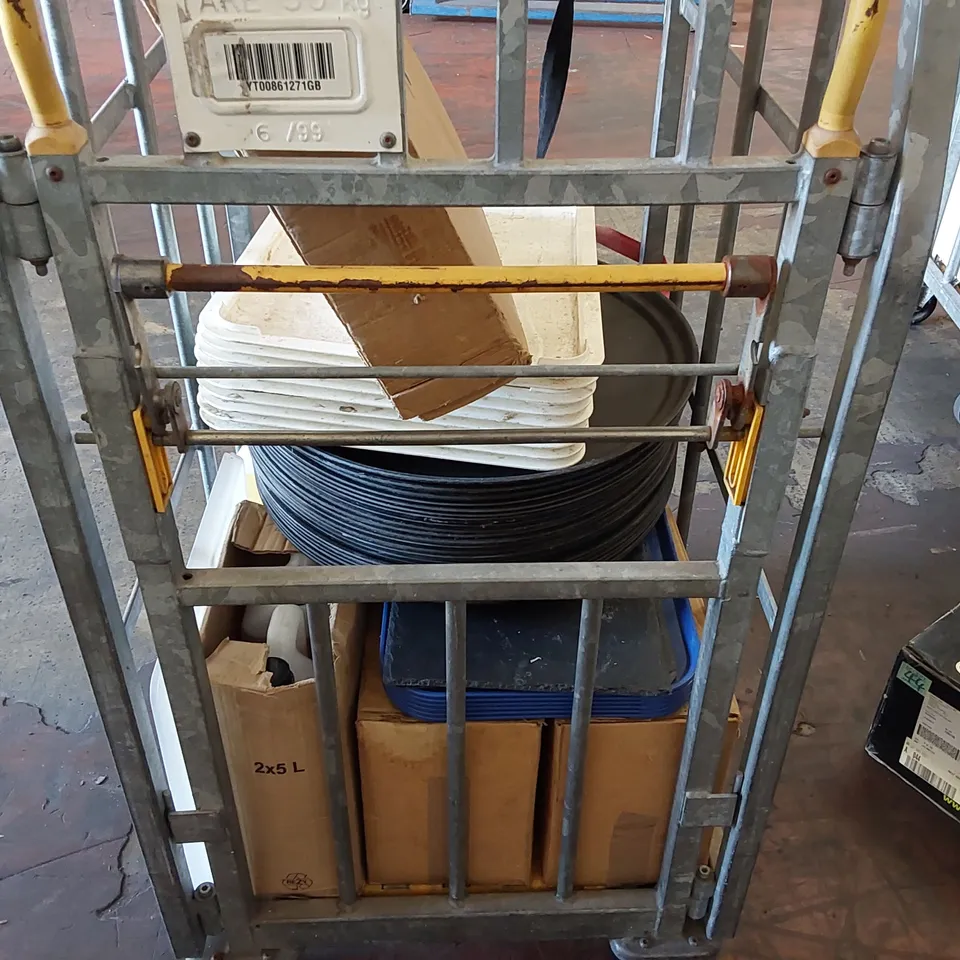 CAGE OF ASSORTED UNPROCESSED CONSUMER/COMMERCIAL GOODS (CAGE NOT INCLUDED)