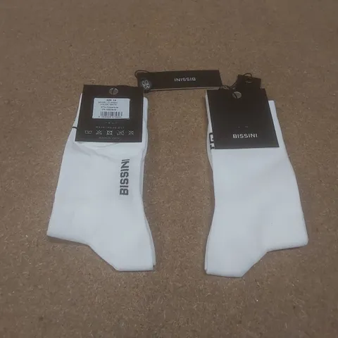 BOX TO CONTAIN A LARGE QUANTITY OF BRAND NEW PAIRS OF BISSINI CYCLING SOCKS - WHITE // SIZE: XS // 1 PAIR PER PACK