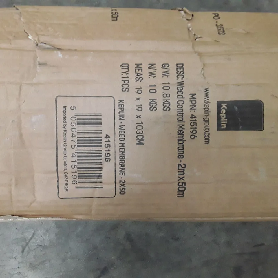 BOXED KEPLIN WEED CONTROL MEMBRANE 2M X 25M
