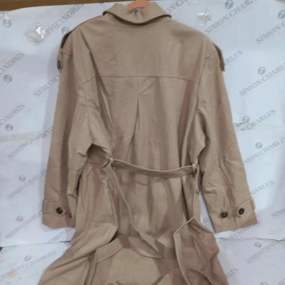 BADGLEY MISCHKA BEIGE TRENCH COAT VEGAN LEATHER SIZE 3XL