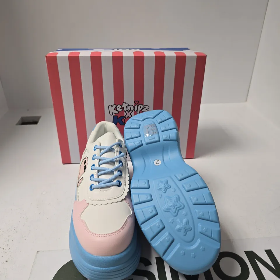 BOXED KETNIPZ KOI WOMEN'S PLATFORM SNEAKERS – BLUE/WHITE/PINK, US 8