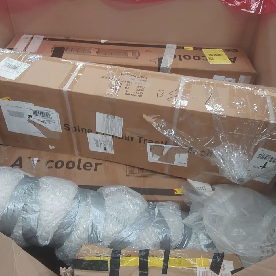 PALLET OF ASSORTED PRODUCTS AND ITEMS TO INCLUDE: CAMPING CHAIRS,FAN,AIT COOLER.