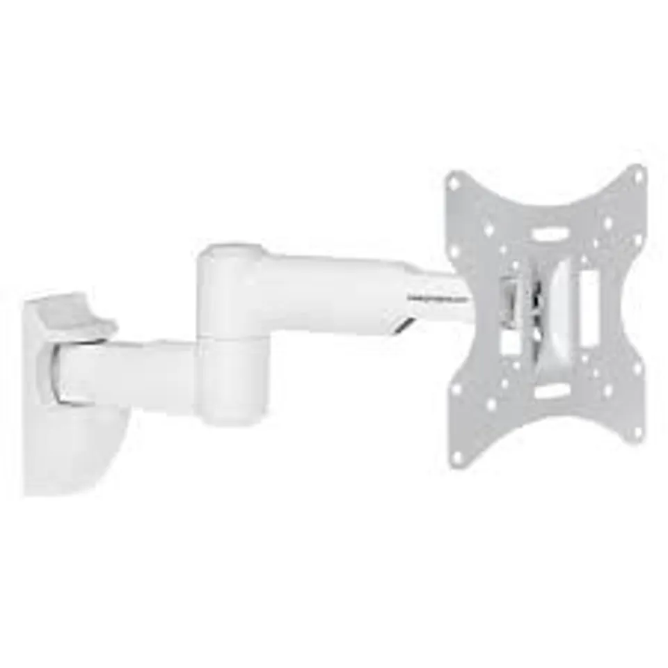 BOXED PROPERAV SWING ARM TILT & SWIVEL 23-43" TV BRACKET - WHITE (1 BOX)