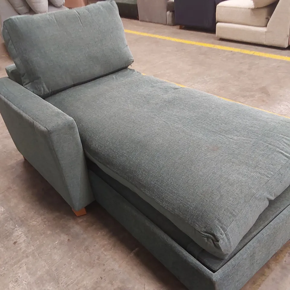 QUALITY DESIGNER CORNER CHAISE SOFA SECTION - TEAL FABRIC 