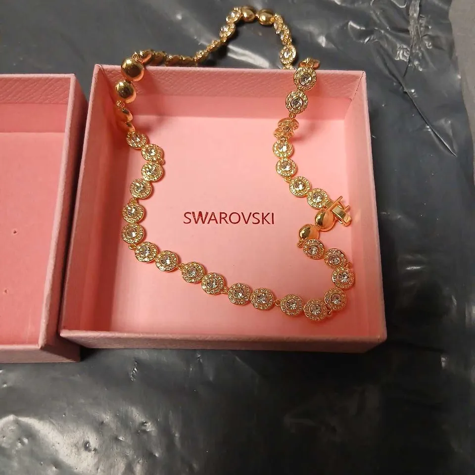 SWAROVSKI CRYSTAL DISC BRACELET – GOLD TONE, IN PRESENTATION BOX