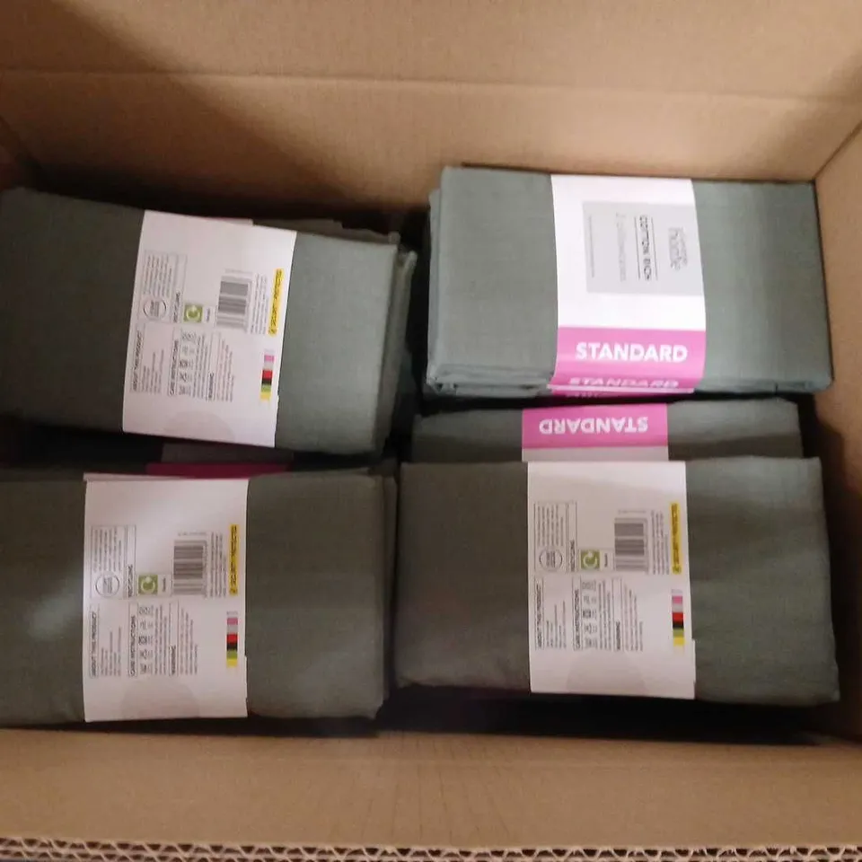 LOT OF APPROXIMATELY 35 AS NEW COTTON RICH PILLOWCASE PAIRS IN GREEN
