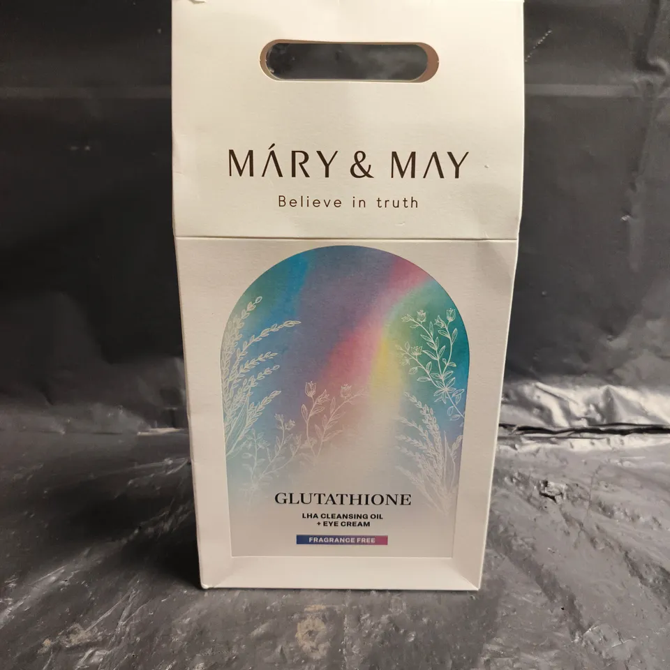 MÁRY & MAY GLUTATHIONE LHA CLEANSING OIL + EYE CREAM – FRAGRANCE FREE (BOXED)