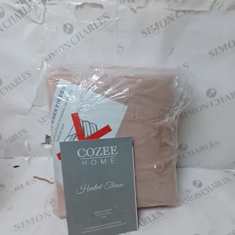 COZEE HOME VELVETSOFT HEATED THROW IN PINK