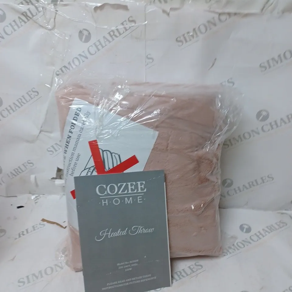 COZEE HOME VELVETSOFT HEATED THROW IN PINK