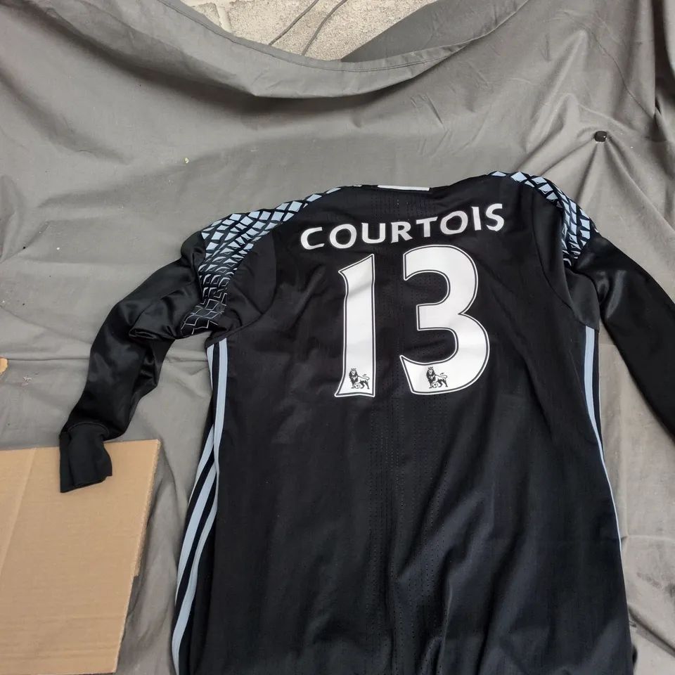 CHELSEA FC GOALKEEPER JERSEY – COURTOIS 13, YOKOHAMA TYRES SPONSOR, ADIDAS – BLACK