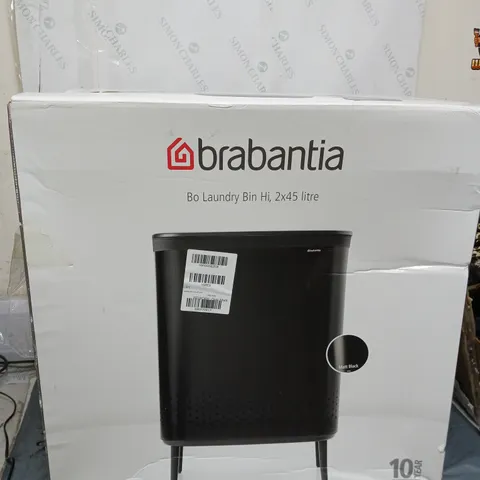 BRABANTIA 45 + 45L BO LAUNDRY BIN IN BLACK - COLLECTION ONLY 