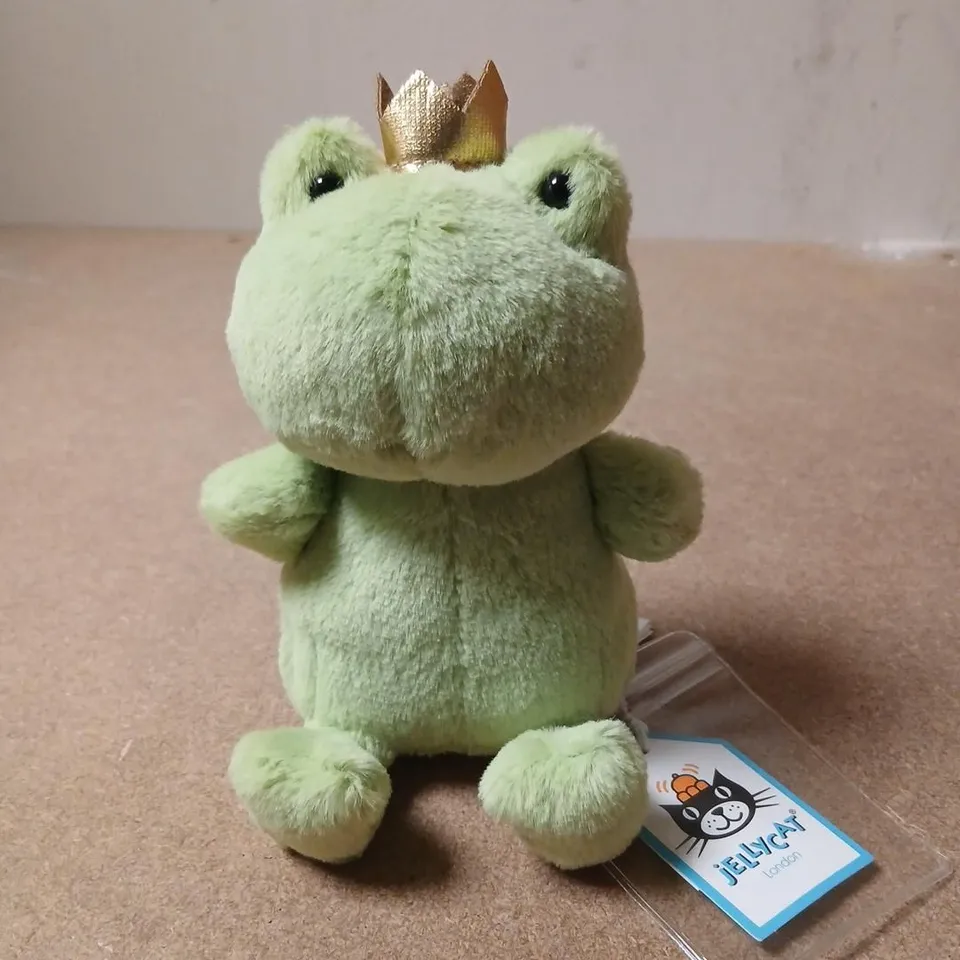 JELLYCAT LONDON GREEN FROG PLUSH WITH CROWN – SOFT TOY, TAG ATTACHED