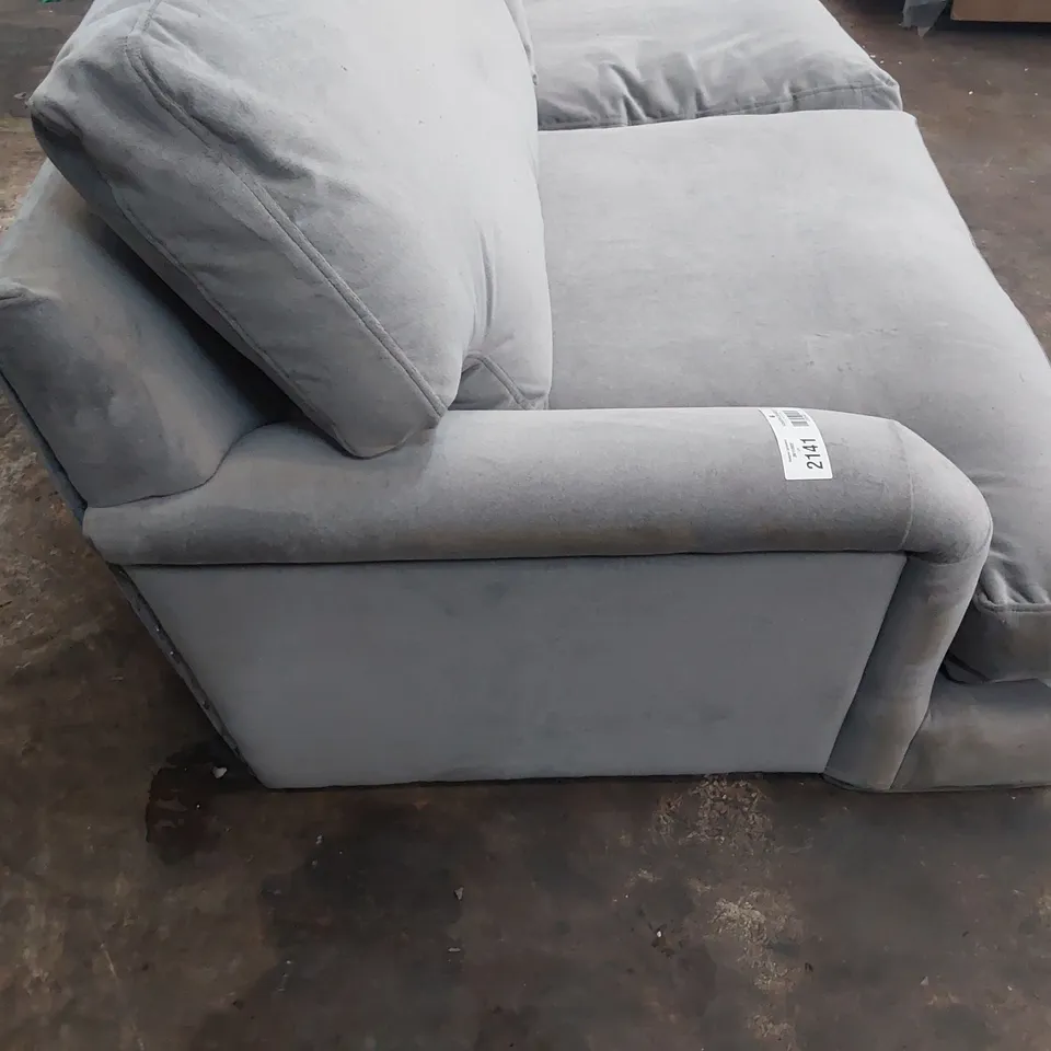 QUALITY BRITISH DESIGNER LOUNGE Co. PERIOD STYLE THREE SEATER SOFA GREY PLUS FABRIC 