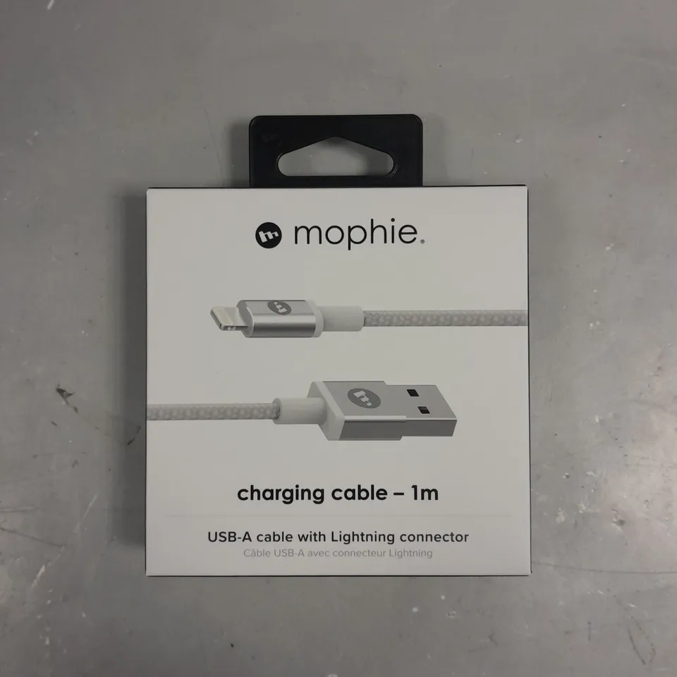 10 X BOXED MOPHIE USB LIGHTNING CABLES IN WHITE - 1M