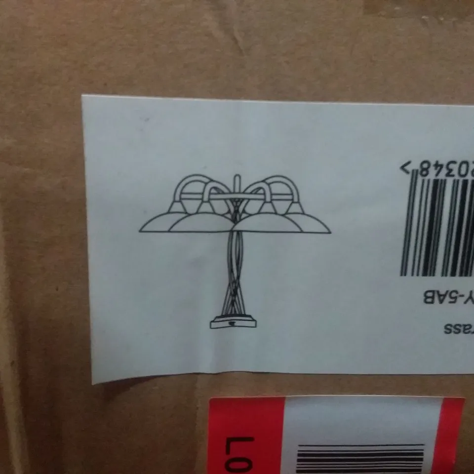 BOXED AUGUSTUS 5-LIGHT 64CM SEMI FLUSH MOUNT ANTIQUE BRASS