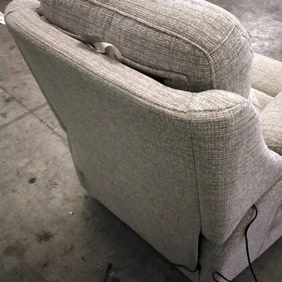 QUALITY BRITISH DESIGNED & MANUFACTURED G PLAN GREENWICH LARGE DUAL ELEVATE LOOM SHALE FABRIC ARMCHAIR