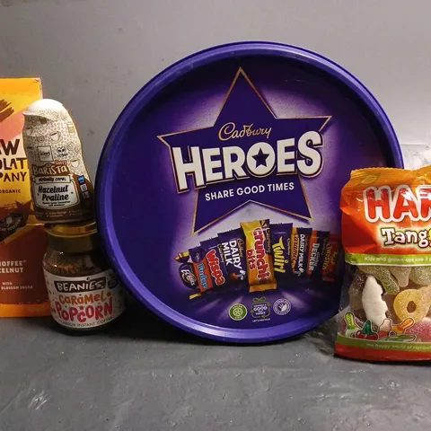 TOTE OF APPROX 12 ASSORTED FOOD ITEMS TO INCLUDE - HEROS TUB , HARIBO TANGFASTICS ETC