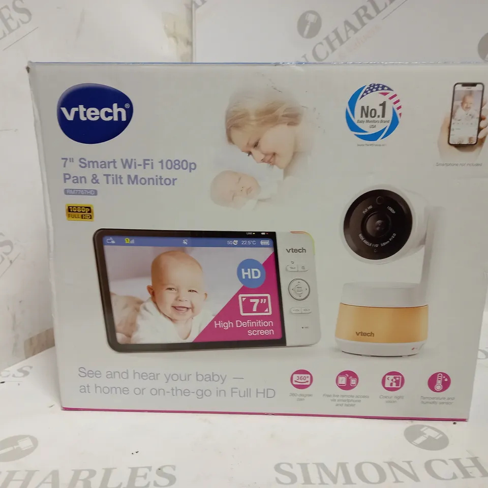 BOXED VTECH 7" SMART WIFI 1080P BABY MONITOR RM7767HD