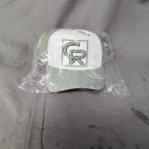 CHRISTIAN ROSE BOX LOGO TRUCKER CAP – SAGE/WHITE, OSFM