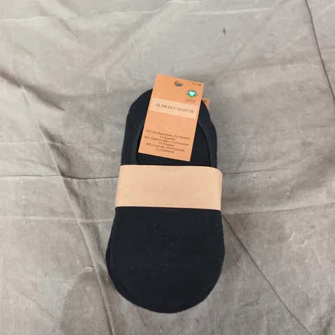 ALBERO NATUR BLACK COTTON SOCKS, EU 35–38 (UK 3.5–5) – 6 PAIRS