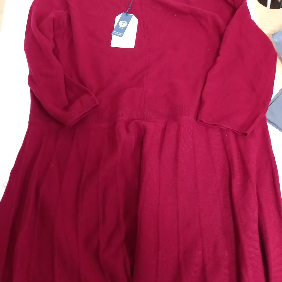 SEASALT CORNWALL RWS WOOL MAXI RED DRESS SIZE 20