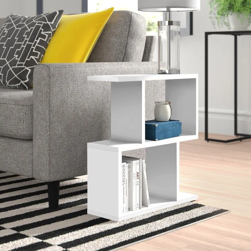 BOXED BARBARA SIDE TABLE - WHITE